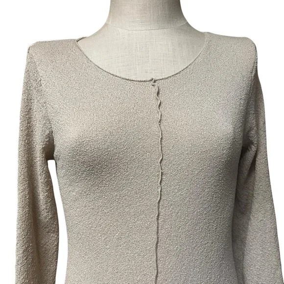 Promesa Large Beige Long Sleeve Textured Maxi Dress Neutral Cottagecore - Picture 3 of 8